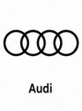 Audi — « Vorsprung durch Technik » : ses quatre anneaux symbolisent l’union de quatre constructeurs en 1932.